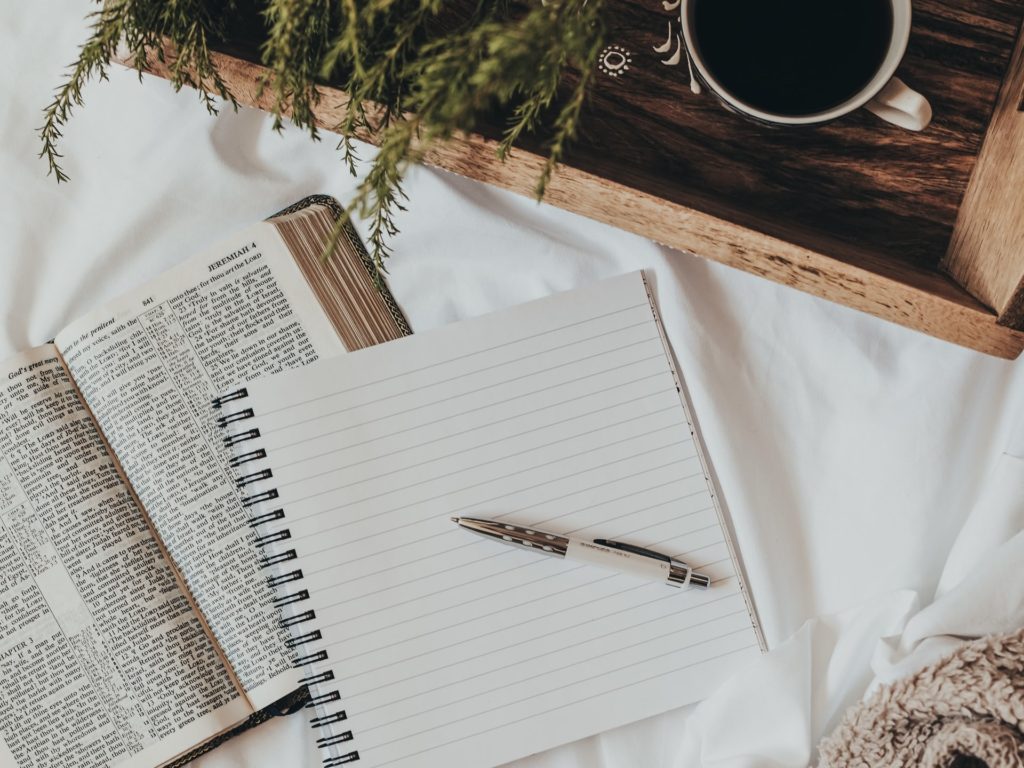 notebook, pen and writing tools