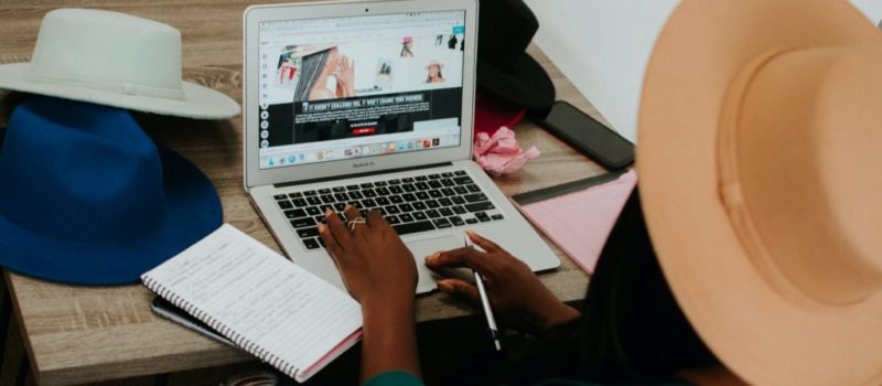 woman working on laptop