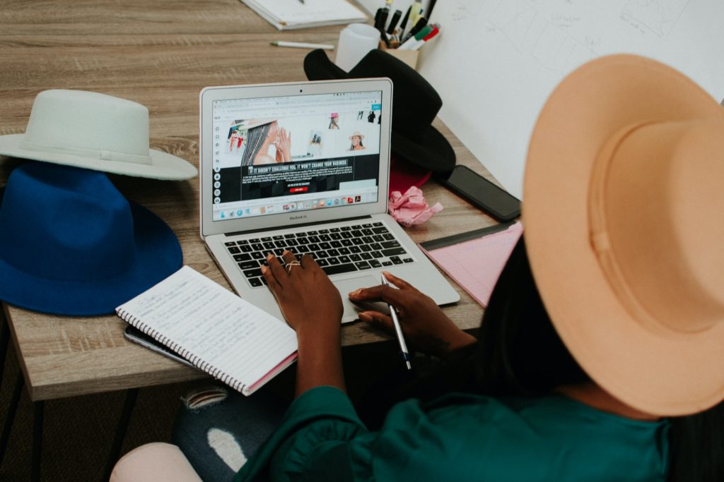 woman working on laptop