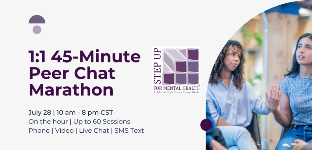 poster for 1:1 45-minute peer chat marathon